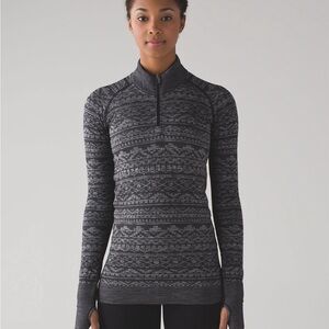 Lululemon Rest Less 1/4 Zip Pullover Sweater Heathered Black Sz. 4